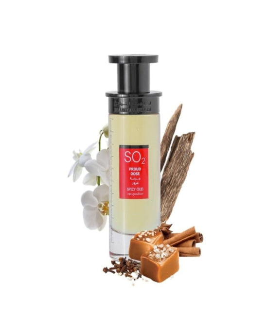 A bottle of perfume with a delightful blend of cinnamon and vanilla, creating a warm and inviting fragrance.